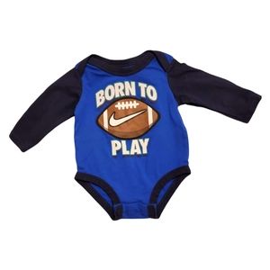 NIKE long sleeve baby onesie 'Born to Play" Graphic onesie Size 3 months